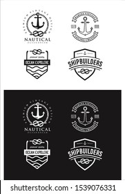 Set Of Nautical Logos, Badges And Labels  Cliparts, Vectors, And Stock Illustration . Vintage Nautical Logo