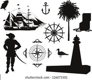 Set of Nautical Pirate pictures