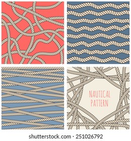 set of nautical rope backgrounds