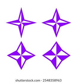 Set of Nautical Star. Vector illustration.