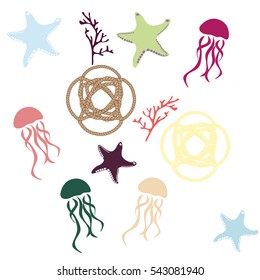Set a nautical theme with starfish jellyfish and corals of rope knot
