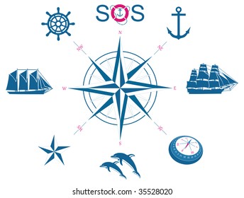 Set of nautical vector symbols