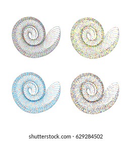 Set of nautilus vector illustrations