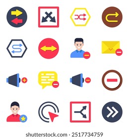 Set of Navigation Arrows Flat Icons