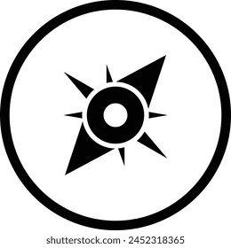 Set of navigation compass icon. Navigation symbol in outline. Compass symbol Vector Illustration.