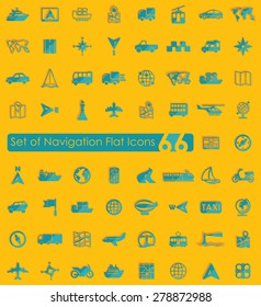 Set of navigation flat icons for Web and Mobile Applications
