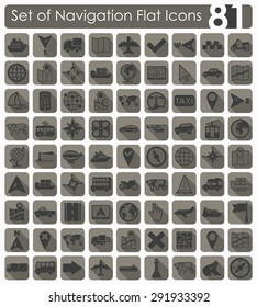 Set of navigation flat icons for Web and Mobile Applications
