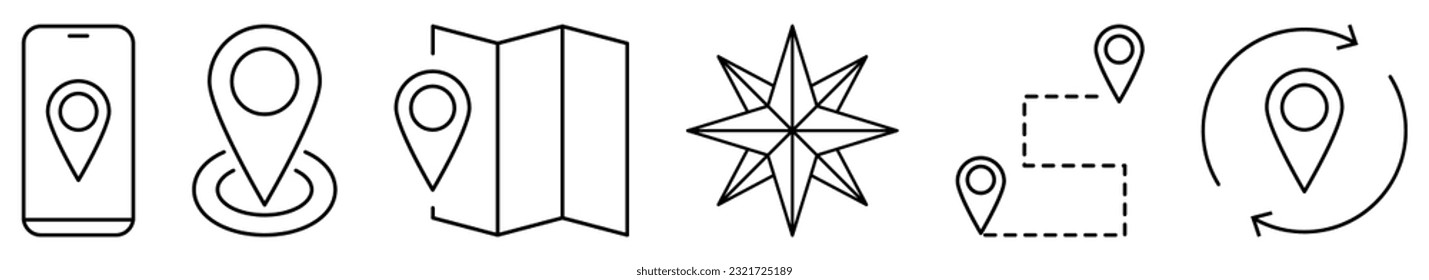 Set of navigation icon line set. Design can use for web and mobile app. Vector illustration
