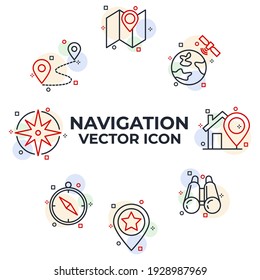 Set of Navigation icon. location, GPS elements pack symbol template for graphic and web design collection logo vector illustration