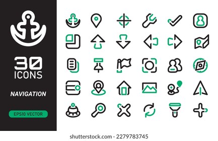 set of Navigation Icons  Symbols suitable for your website