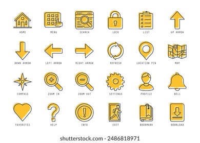 Set of Navigation icons vector illustration. icons bundle isolated on white background.