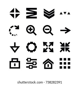 Set of Navigation Menu Icons. Set of various menu and ui icons. Web site elements. Vector illustration