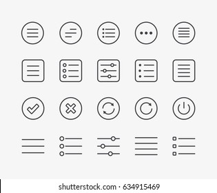 Set Of Navigation Menu Line Icons. Editable Stroke. 48 X 48 Pixel Perfect.