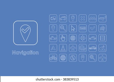 Set of navigation simple icons