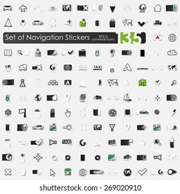 Set of navigation stickers