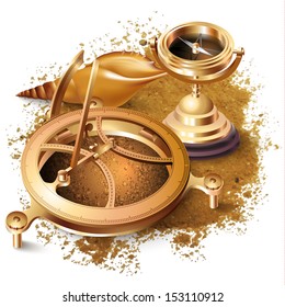 Set of navigation tools, isolated on white background 