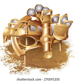 Set of navigation tools, isolated on white background