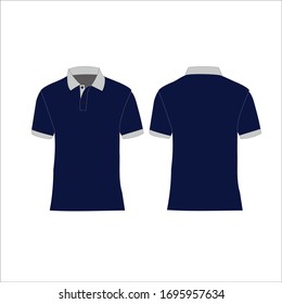grey and blue polo shirt