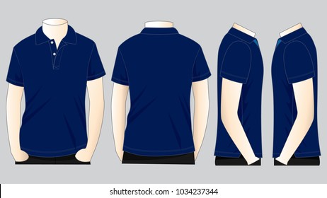 Download 3273 Navy Blue Polo T Shirt Mockup Yellow Images Object Mockups