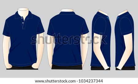 Download Set Navy Blue Polo Shirt Vector Vector de stock (libre de ...