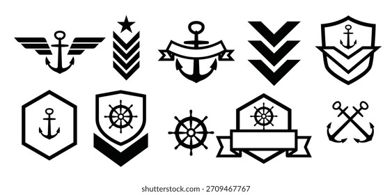 set of Navy Seals vector illustration