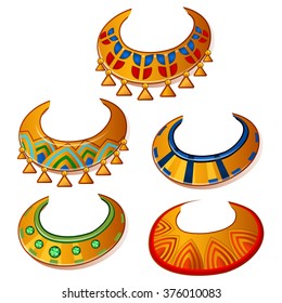Set necklace in the Egyptian style. Vector illustration.