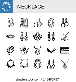 Set of necklace icons such as Bracelet, Earrings, Watch strap, Rings, Ring, Necklace, Bead, Jewelry, Pendant , necklace