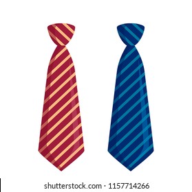 set of neckties elegant father day icon. flat vector illustration isolated on white background