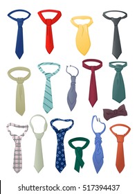  Set of neckties isolated on white background