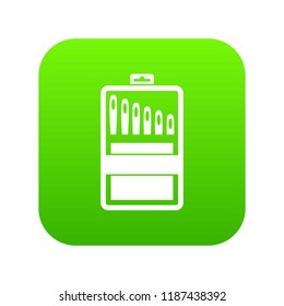 Set of needles icon digital green for any design isolated on white vector illustration