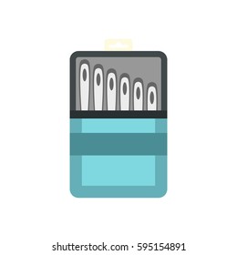 Set of needles icon in flat style isolated on white background vector illustration