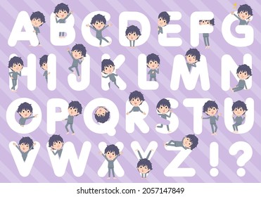 A set of NEET man designed with alphabet.It's vector art so easy to edit.