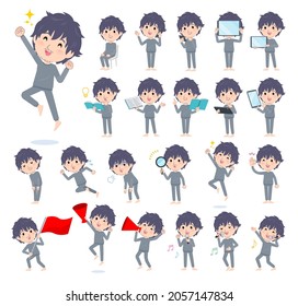A set of NEET man with digital equipment such as smartphones.It's vector art so easy to edit.
