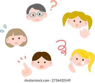 Set of Negative Children's Expressions