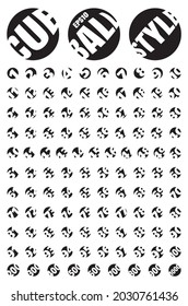 A set of negative space style numbers arranged similar to cue balls used in the games such as pool and billiards