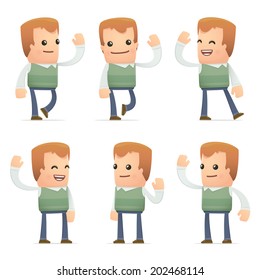 set of neighbor character in different interactive  poses