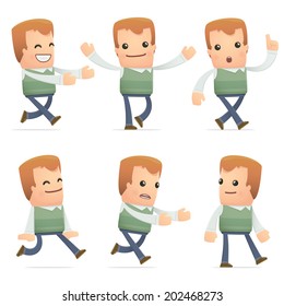 set of neighbor character in different interactive  poses