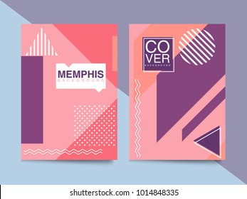 Set of neo memphis style covers. Collection of cool bright covers. Abstract shapes compositions