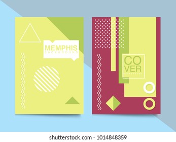 Set of neo memphis style covers. Collection of cool bright covers. Abstract shapes compositions