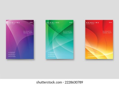 Set of neo-Memphis style covers. Collection of cool bright covers. Abstract shapes compositions. Vector.