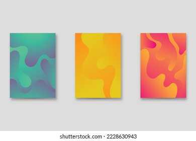 Set of neo-Memphis style covers. Collection of cool bright covers. Abstract shapes compositions. Vector.