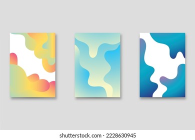 Set of neo-Memphis style covers. Collection of cool bright covers. Abstract shapes compositions. Vector.