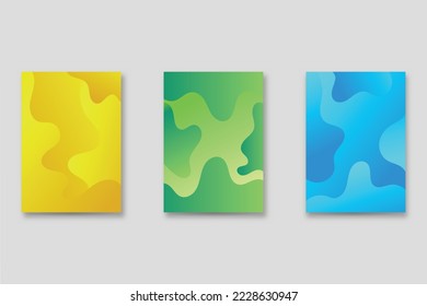 Set of neo-Memphis style covers. Collection of cool bright covers. Abstract shapes compositions. Vector.