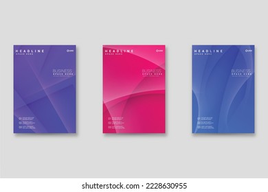 Un conjunto de portadas de estilo neo-Memphis. Colección de cubiertas brillantes frescas. Composiciones abstractas de las formas. Vector.