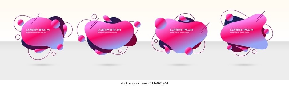 Set of neon abstract elements for banners, logos, social media ads. Vector format.