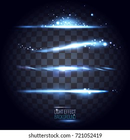set of neon abstract lens horizontal stripes on transparent background 2. vector illustration. part of collection