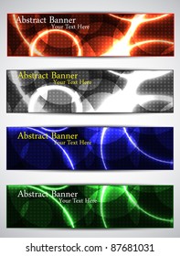 set neon banners. vector illustration