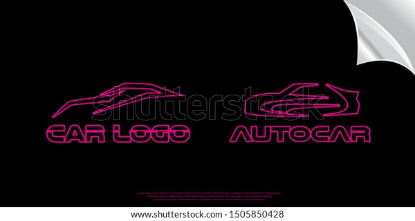 set of neon car logo. futuristic style\
design. vector icon\
illustration