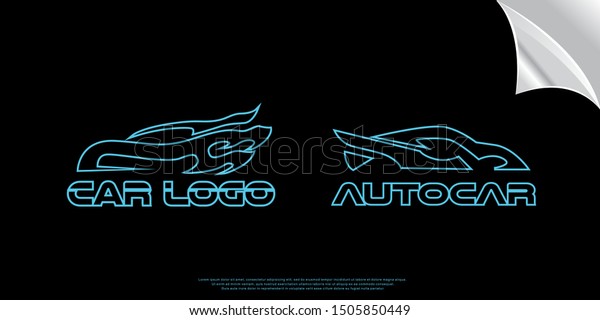 set of neon car logo. futuristic style
design. vector icon
illustration