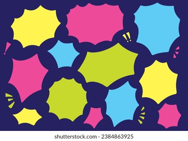 A set of neon color speech bubbles for when you are surprised.